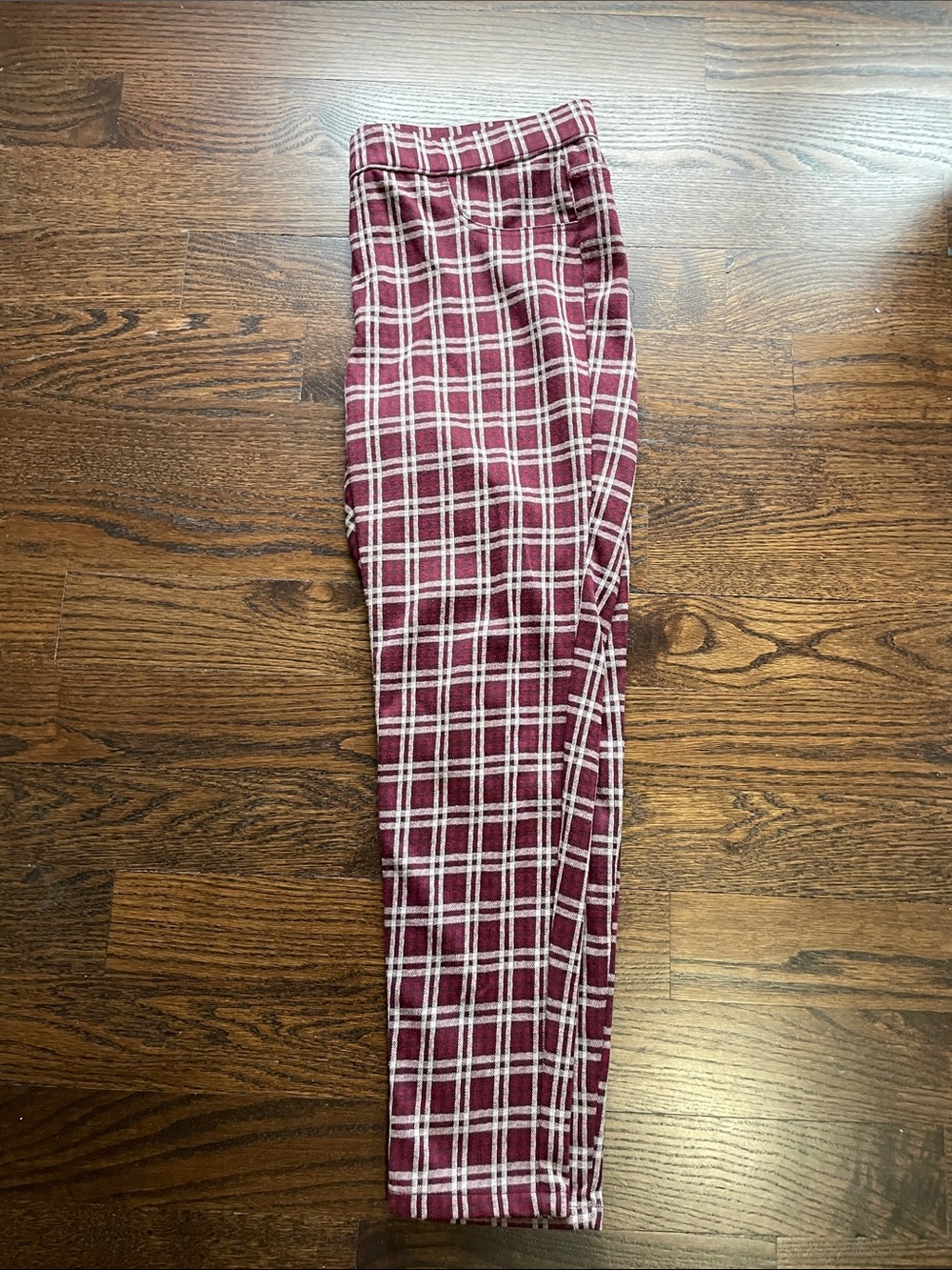 Women’s Burgundy Plaid Pants XL